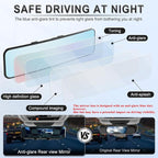 Anti Glare Rear View Mirror, Universal 11.3'' (287mm), Wide Angle Panoramic Convex Rearview Mirror, Clip-on to Original to Eliminate Blind Spot and Antiglare for Cars SUV Trucks