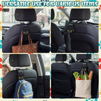 Novabright 4 Pcs Black Cat Car Seat Headrest Hooks Cute Cartoon Cat Car Seat Back Organizer Vehicle Headrest Hangers Automobile Storage Accessories for Handbags Purses Grocery Bags Coats Umbrella