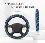 Purple Skull And Flower Auto Car Steering Wheel Cover Universal 15 Inch Neoprene Interior Decor Protection Accessories