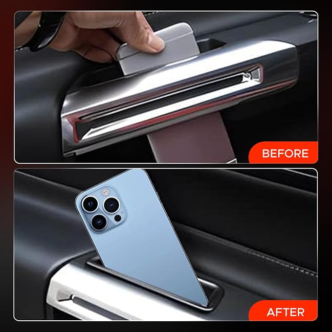 Front Row Door Side Storage Box Handle Tray Interior Accessories Compatible with Ford Mustang 2015-2023(2pcs)