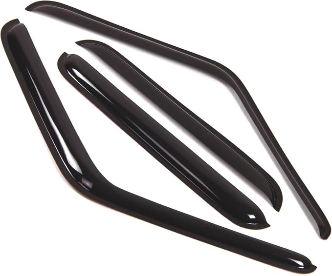 WD2-069 Dark Smoke 4 Pcs Set Window Visor (Outside Mount) Deflector Rain Guard Compatible with 1973-1991 Chevrolet Suburban