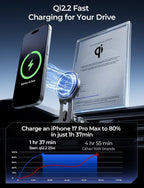 for Qi2.2 25W MagSafe Car Mount Charger, [Stable & Fast Charging] for Car Vent Magnetic Wireless Car Charger, Car Phone Holder Charger Car Accessories Fits iPhone 17 Pro Max Air 16 15 14 13 12 | [Fast Charging]Magsafe Car Mount Charger,[Qi2.2 Cer...