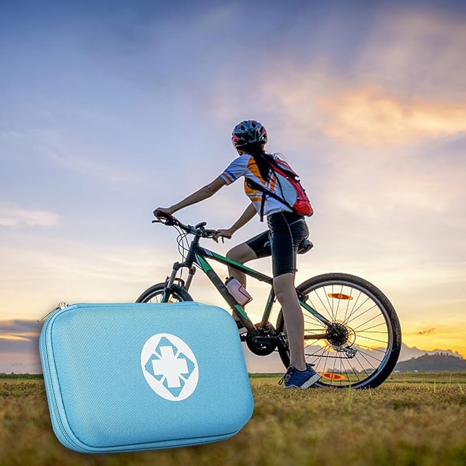 276PCS Small Travel First Aid Kit Supplies for Business, First Aid Kits Backpacking Essentials Items Trauma First Aid Survival Kits for Home Outdoor Adventure, Blue