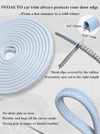 13Ft(4M) Door Edge Guard White Car Door Protector Edge Guards Rubber Auto Door Trim U Shape Build in Metal Sheet No Need Adhesive Easy to Cut Fit for Most Vehicles