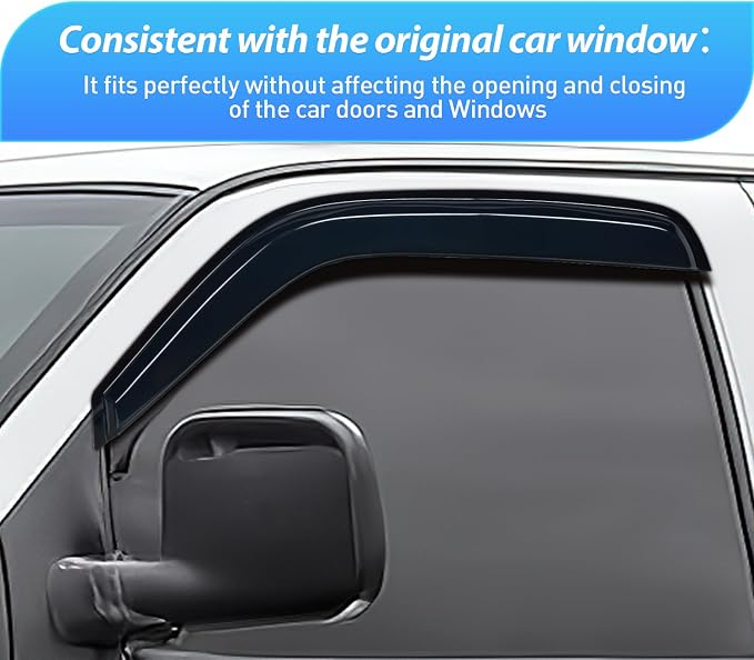 Tape-On Rain Guards for Chevrolet Chevy Express Van 1500 1996-2014 2010 2011 2012 2013 1014, Window Visors Vent Wind Deflectors-2PCS
