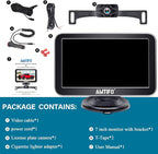 Backup Camera 7-Inch Monitor Truck: 2K USB Plug-Play Easy Set up No Glare-Led Lights Car Rear View Camera Clear Night Vision Reverse Camera DIY Parking Line - A23