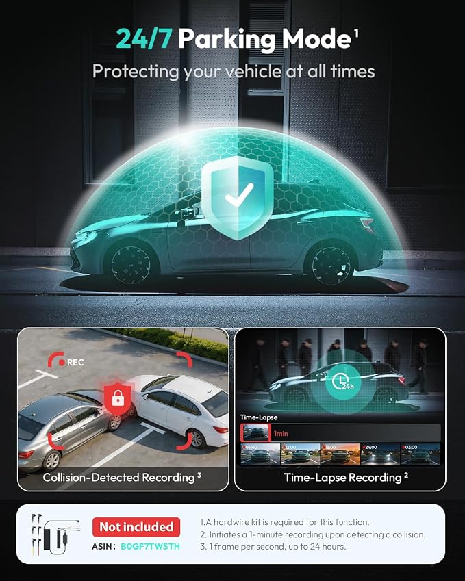 G300 Plus 4K Dual Dash Cam Front and Rear [2026 Upgraded], STARVIS 2 Sensor, 64GB Card Included, Voice Control, 5GHz WiFi Dashcam Front and Rear Camera, GPS,WDR Night Vision,24H Parking Mode