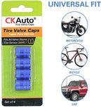 Tire Valve Stem Caps, Anodized Aluminum Tire Valve Cap Set | Corrosion Resistant, Universal Stem Covers for Cars Trucks Motorcycles SUVs and Bikes (Blue-US)