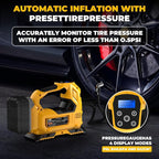 Cordless Tire Inflator Air Compressor Compatible with Dewalt 20V Battery,160PSI Portable LED Light Handheld Pump with Digital Pressure Gauge Cars Motorcycles Bikes Balls(Battery Not Included)