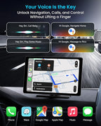 11" Extra Large Wireless Apple CarPlay Screen for Car – Ultra-Slim 0.16 Inch Touchscreen Car Stereo with Android Auto, 4K Dash Cam, 1080p Backup Camera, GPS, Mirror Link, Voice Control