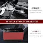 Car Trash Can, Leather Waterproof Automotive Garbage Can with Trash Bag, Hanging Mini Vehicle Trash Bin, Small Auto Door Organizer Storage Pouch, Universal Car Accessories (Wine Red)