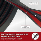 Rubber Edge Trim, 1/8" (3mm) Self Adhesive Flexible U Channel Edge Protecter for Sheet Metal, Glass, Flexiglass and Plywood, Fit for 7/64"-5/32" Width Edge, Black Color, 10Ft, EPDM Material