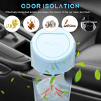 Car Trash Can Bin with Lid, Leakproof Auto Cup Holder Garbage Bin Multipurpose Storage Organizer, Mini Portable Dustbin Side Door Garbage Can for Vehicle Home Office (Light Blue)