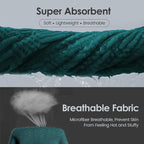 Microfier Bath Towels Set of 2, Large Microfier Body Towel for Adult, 30" x 60", Oversized, Soft, Super Absorbent, Fast Drying, Use for Sauna,Gym,Sport, Fitness, Yoga, Diamond Cross Grid Teal