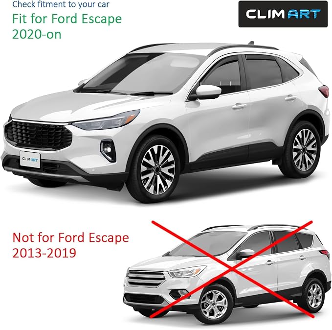 in-Channel Incredibly Durable Rain Guards for Ford Escape 2020-2026, Original Window Deflectors, Vent Window Visors, Vent Deflector, 4 pcs. - 620146