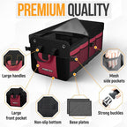 Trunk Organizer For SUV Car Organizer and Storage, Collapsible Multi-Compartment Storage Bag Car Accessories for Women Men, 1680D Oxford, Non Slip Bottom, Adjustable Straps, Soft Cover (65L)