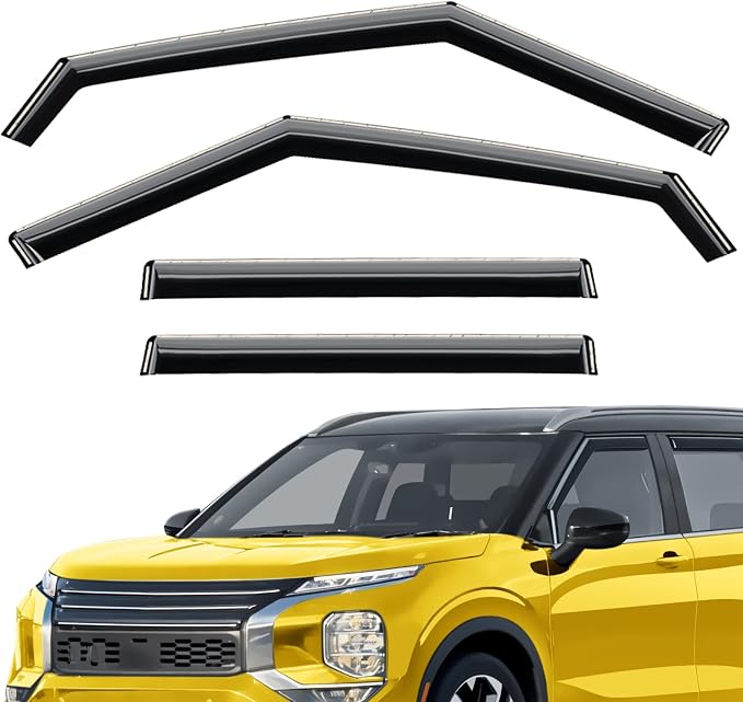 Extra Durable Window Deflectors in-Channel Window Visors Rain Guards Fit for Mitsubishi Outlander 2022-2026, Sun Visors, Wind VentVisors, Vent Shades, Exterior Car Accessories - 4 pcs. AG0848