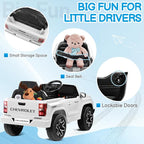 Licensed Chevrolet Colorado Electric Car for Kids, 12V Ride on Toys for Toddlers with Remote Control, Battery Powered Electric Car Ride On Vehicle w/Bluetooth, Soft Start, LED Lights - White