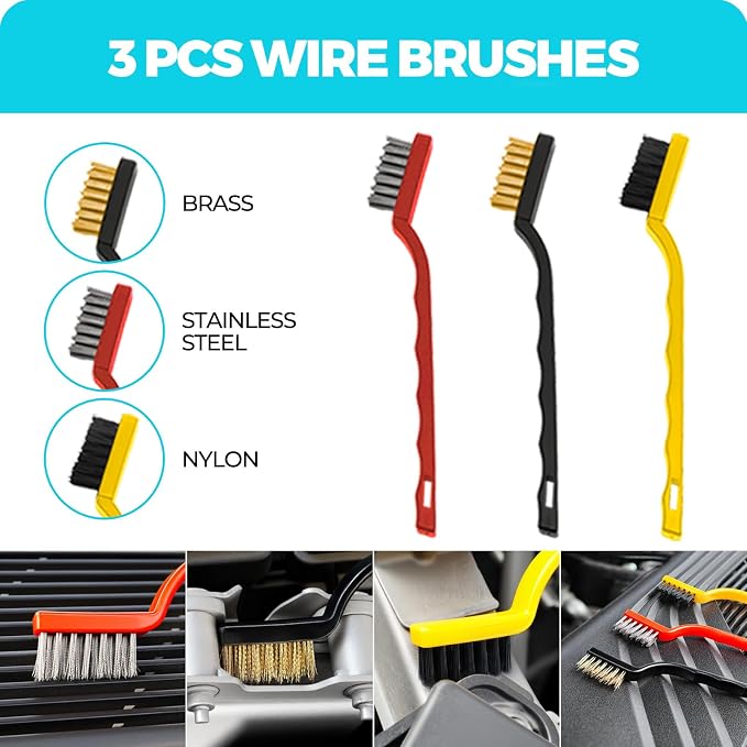 30Pcs Car Detailing Kit for Interior, Exterior and Wheel Cleaning | Brushes, towels, wash mitt, cleaning gel, detail brushes and extendable-handle duster for vehicle, home and office care tasks