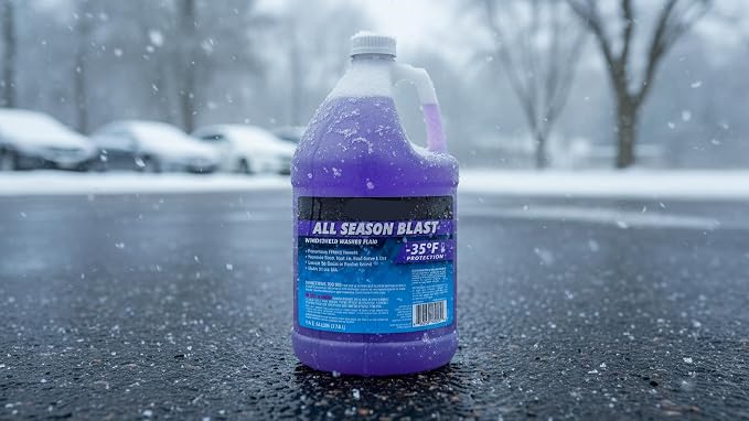 (6 Gallons) - All Season Blast Windshield Washer Fluid, -35°F Protection, Purple, 1 Gallon Jug, Ready to Use (6 GALLONS, Purple All Season Blast -35°F)