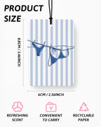 Blue Beach Car Air Freshener 4 Pcs Coconut Scented, Preppy Coastal Martini Bikini Car Accessories Mirror Decor for Women, Girly Beachy Hanging Air Freshener for Cars Closet Drawer Books