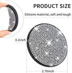 4 Pack Bling Car Coasters, Car Cup Holder Coaster, Rhinestone Coaster for Cup Holders, Silicone Car Coasters for Women Car Interior Accessories (2.75'' White Crystal Circle)