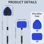 20 Pieces Windshield Cleaner Tool, Inside Car Windshield Cleaning Tool with 12 Microfiber Pads, 4 Spray Bottle, and Extendable Handles Car Window Cleaning Tool Kit, Blue