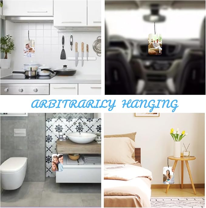 Personalized Photo Car Air Freshener – Custom Double-Sided Print – Fresh Linen Scent – Eco-Friendly, Long-Lasting Fragrance – For Family, Friends, Lovers (Circle)