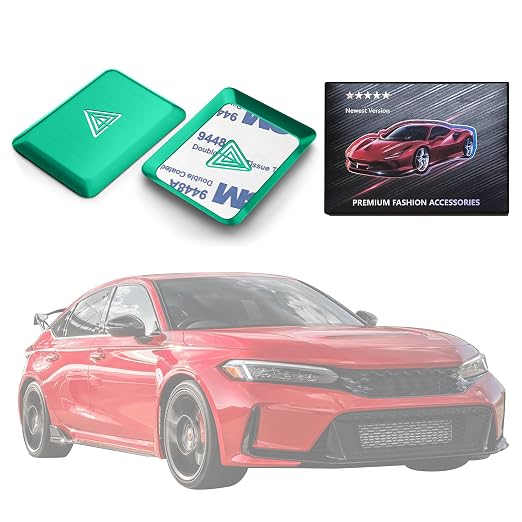 Polodunn for Honda Civic 2022-2025, for Accord/HRV/CRV 2023-2025, for Acura Integra 2023 2024 - Hazard Warning Light Push Button Cover, Emergency Flashers Trim Accessories (Green)