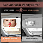 Sun Visor Vanity Mirror, LED Dimmable Car Mirror with 3 Light Modes, Easy to Install & Equip Strap Mounting, for Women's Makeup, Women's First Choice (solar car sun visor)