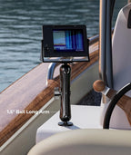 1.5" Ball Aluminum Alloy Double Socket Arm, 9.1" Length Long Arm | Compatible with RAM Mounts C Size 1.5" Ball Components, 360° Rotation, for Fish Finder Mount, Marine Electronic Mount