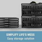 60L Collapsible Utility Crate (66 lb Capacity), Heavy Duty Folding Storage Crate, Stackable Plastic Organizer for Car Trunk, Garage & Groceries, 23 x 15 x 12 in, Obsidian
