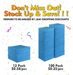 Blue Microfiber Cleaning Cloths 100 Pack, Reusable Cleaning Rags Shop Towels - Bulk Multipurpose Microfiber Towels, Lint Free Cleaning Towels for Car, House & Kitchen, 11.5 x 11.5 inch