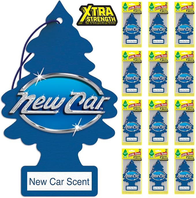 Car Air Freshener | Xtra Strength Provides Long-Lasting Scent for Auto or Home | Extra Boost of Fragrance | New Car Scent, 24 Air Fresheners (Pack of 6)