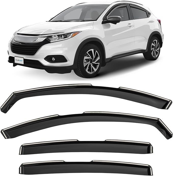 in-Channel Incredibly Durable Rain Guards Compatible with Honda HR-V 2016-2022, Original Window Deflectors, Vent Window Visors, Vent Deflector, 4 pcs. - 616074