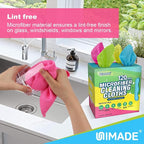 Microfiber Cleaning Cloth, 120 Pack Reusable Paper Towels Microfiber Towels for Cars Lint Free Shop Rags for Home Kitchen Automotive, 11"x 9", Pink & Yellow & Green & Blue