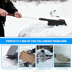 2-in-1 Snow Brush & Ice Scraper, 32"–40" Extendable Ice Scrapers for Car Windshield Window, EVA & ABS Detachable Snow Removal Tool with Foam Grip for Cars Trucks SUVs, Winter Car Accessories