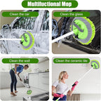 62" Car Wash Brush with Long Handle and Car Wash Brush Microfiber Car Cleaning Brush Kit for Car RV Truck Cleaning 1 Chenille Scratch-Free Replacement Head with Aluminum Alloy Pole (Green)