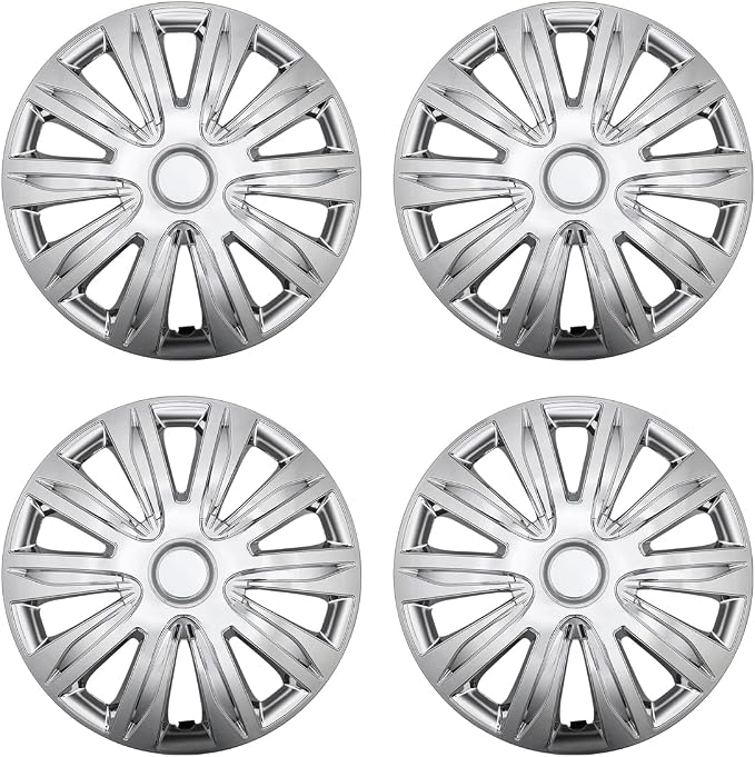 4-Pack 17 Inches Wheel Rim Cover Hubcaps,Redesign Fashion Style Replacement Hubcaps,Car Truck SUV Hub Accessories,Chrome