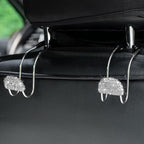 Car Headrest Hook, 2 Pack Bling Backseat Organizer Hanger for Purse Clothes Grocery Bag, Rhinestones Auto Headrest Storage Holder, Universal Car Seat Accessories for Most Vehicle (White)