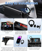 PZK Car Phone Holder for Toyota RAV4 2019-2025 Accessories 7/8-Inch Screen | Hybrid LE/XLE/ Premium Magnetic Phone Mount Compatible with Magsafe 360° Rotation Not Affect Vent (Not fit 9/10.5 inch)