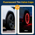 20 Pcs Glow in The Dark Tire Valve Caps Fluorescent Tire Valve Stem Caps, Cool Car Present for Universal Decoration Accessories for Car SUV Bicycle Motorcycles Trucks (Red)