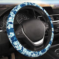 Hawaiian Hibiscus Flower Steering Wheel Cover Non-Slip Auto Steering Wheel Protector Car Accessories Universal Fit 15 Inches for Men Women