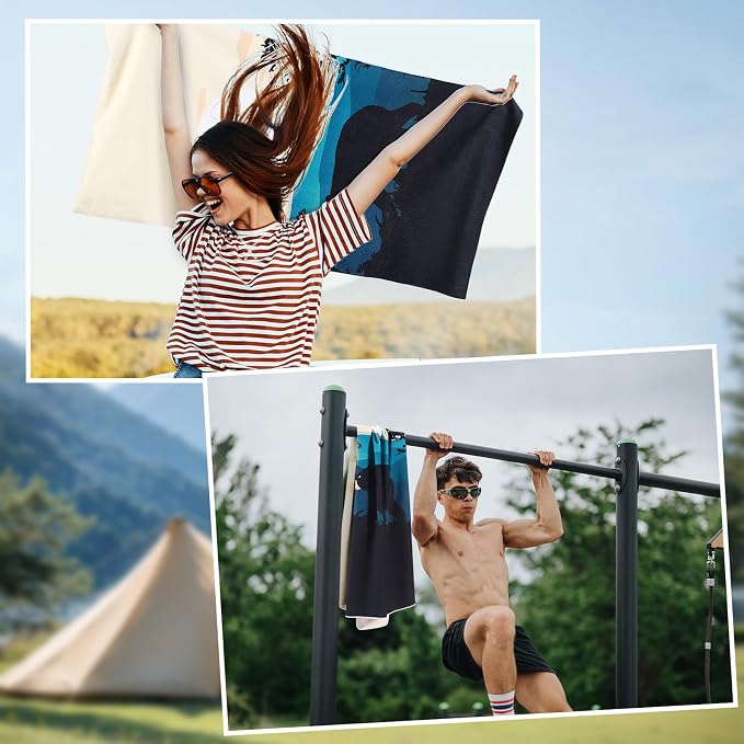 2 Pack Car Seat Towel Covers Athletic Running Towel Performance Microfiber Post Workout Sweat Washable Cover Non Slip for Seat Outdoor Sport (Shenandoah)