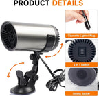 Car Heater, 12V Portable Car Heater that Plugs into Cigarette Lighter, Defroster for Car Windshield, 2 in 1 Heating & Cooling Fast Heating Defrost Defogger with Suction Holder