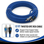 8 Gauge Amp Wiring Kit for Car Audio Systems, Subwoofers, Speakers and Amps | Complete 8 Gauge Amp Kit with 17 ft Power Wire, 3 ft Ground Wire, 17 ft OFC RCA Cable, Fuse Holder and ANL Fuse