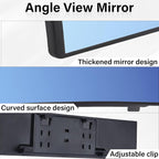 Rear View Mirror, Universal 12 Inch Wide Angle Rear View Mirror, Convex Clip On Panoramic Rears Views Mirrors, Anti-Glare Extended Broadway Mirrors, Rearview Mirroring Accessories for Cars (Blue)