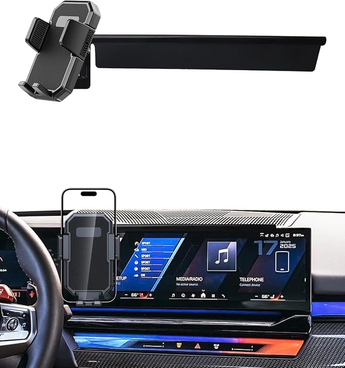 PZK Car Phone Mount for BMW X5 2024-2026 X6/ BMW X7 2023-2026 Accessories | Auto Lock Car Phone Holder Custom 14.9-inch Screen with Storage Box Hands-Free 360° Rotation Cradles Not Affect Air Vent