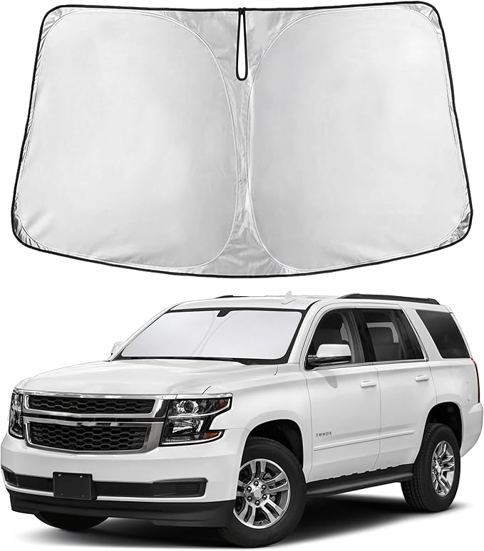 Windshield Sunshade Compatible for Chevrolet Tahoe/GMC Yukon 2015-2018 2019 2020, Sun Visor for Front Windshield & Window Sun Shade Cover, UV Heat Blocker & Protector, Car Accessories