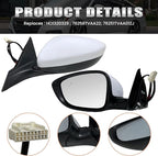Left Driver Side Mirror Compatible with 2018-2022 Honda Accord LX Sport Power Glass | Heated | with Blind Spot | Manual Folding Repalces HO1320329 (7Pins-Pearl White)
